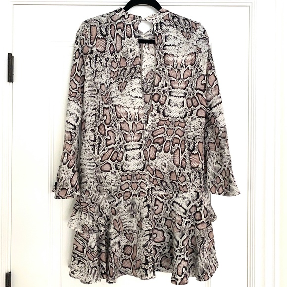MNG Mango Long Sleeve Snakeskin Dress - 6 - Picture 3 of 7